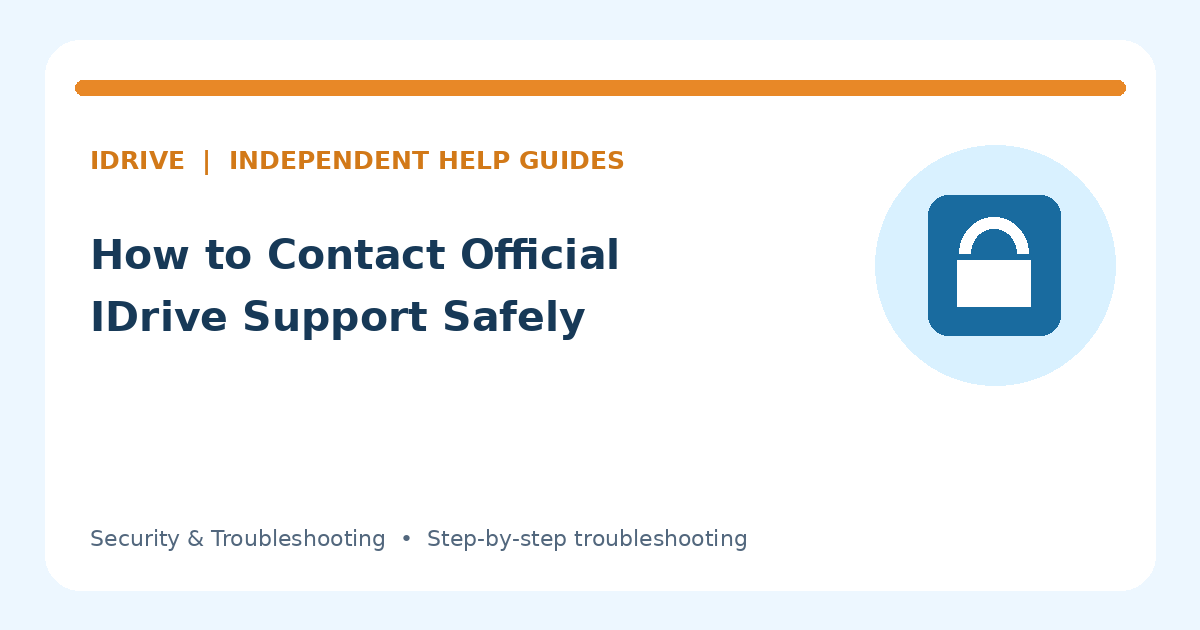 Illustration for How to Contact Official IDrive Support Safely