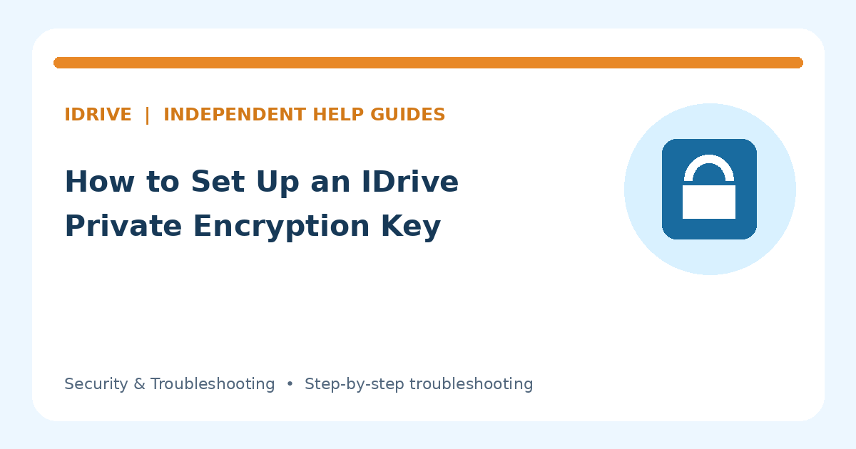 Illustration for How to Set Up an IDrive Private Encryption Key