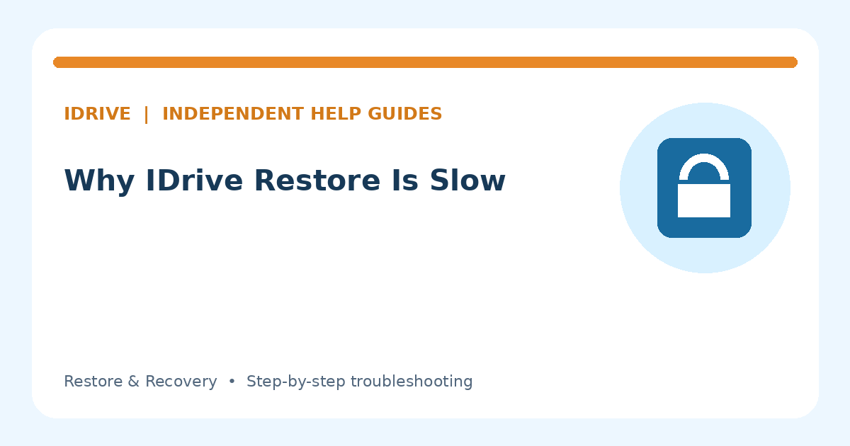 Illustration for Why IDrive Restore Is Slow